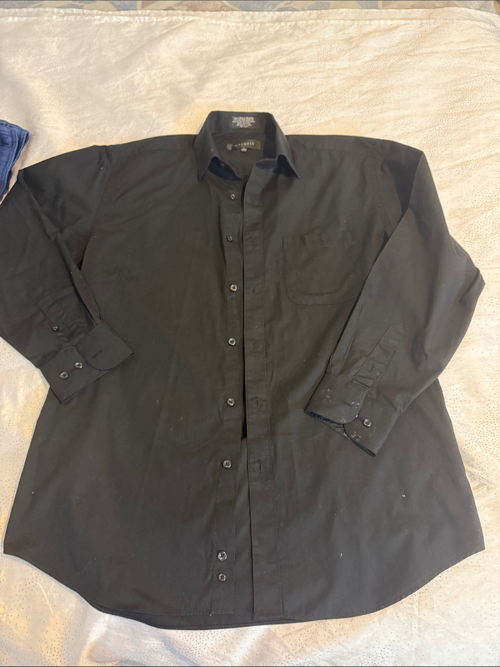 Marquis Men's Black Button-Up Dress Shirt size 15/ 32-33